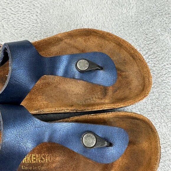 Birkenstock Gizeh Blue Leather Thong Women’s Size 39 EU - Picture 9 of 10